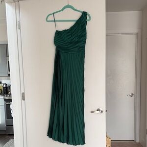 Abercrombie & Fitch Emerald Green One-Shoulder Dress